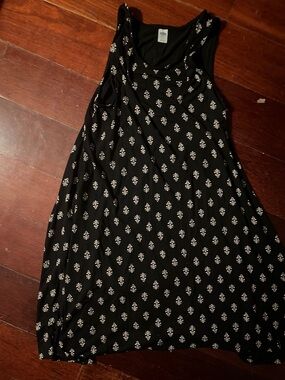 Old Navy Black Dress with White Floral Print